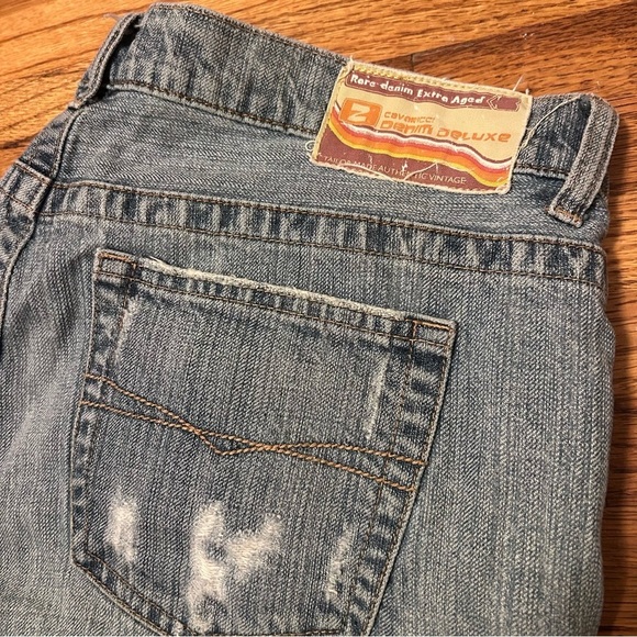 Z Cavaricci Cut Off Grey Denim Jean Shorts Thrashed Holes Ripped 32 in waist - Picture 7 of 10